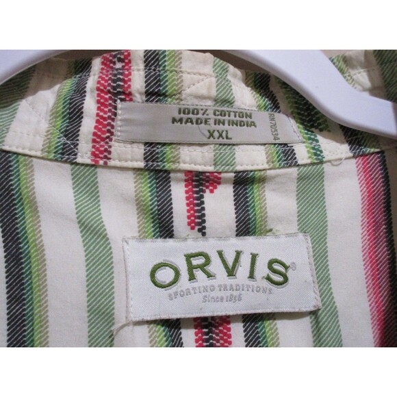 Orvis Button up Shirt Striped Mens 2x - Picture 2 of 5